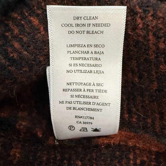 Rails Colleen Rust Black Plaid Wool Blend Sweater Small - Picture 9 of 9
